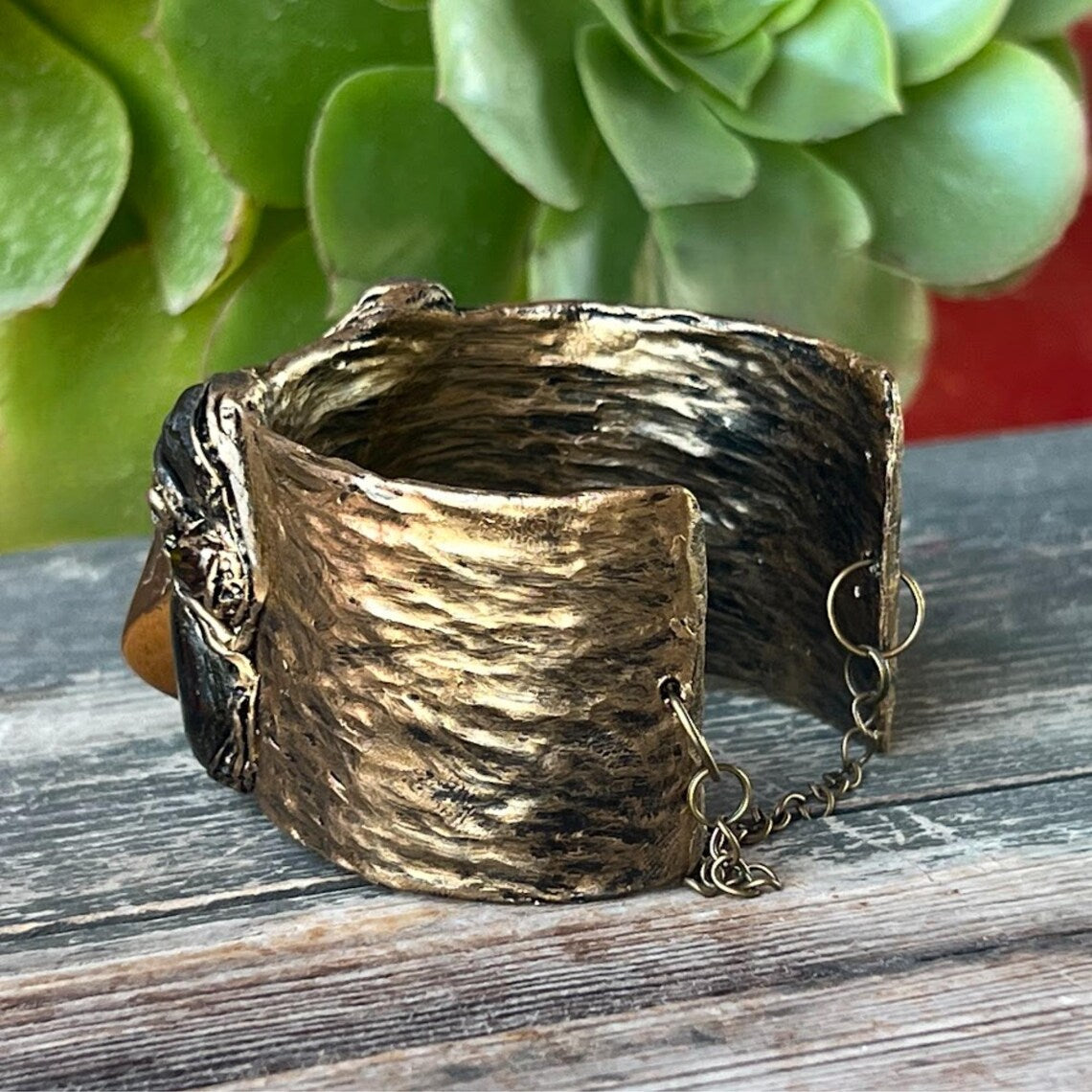 Tiger Eye & Citrine Bracelet - Statement Gemstone Cuff