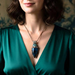 Raw Emerald & Moss Agate Necklace – Green Healing Crystal Amulet.
