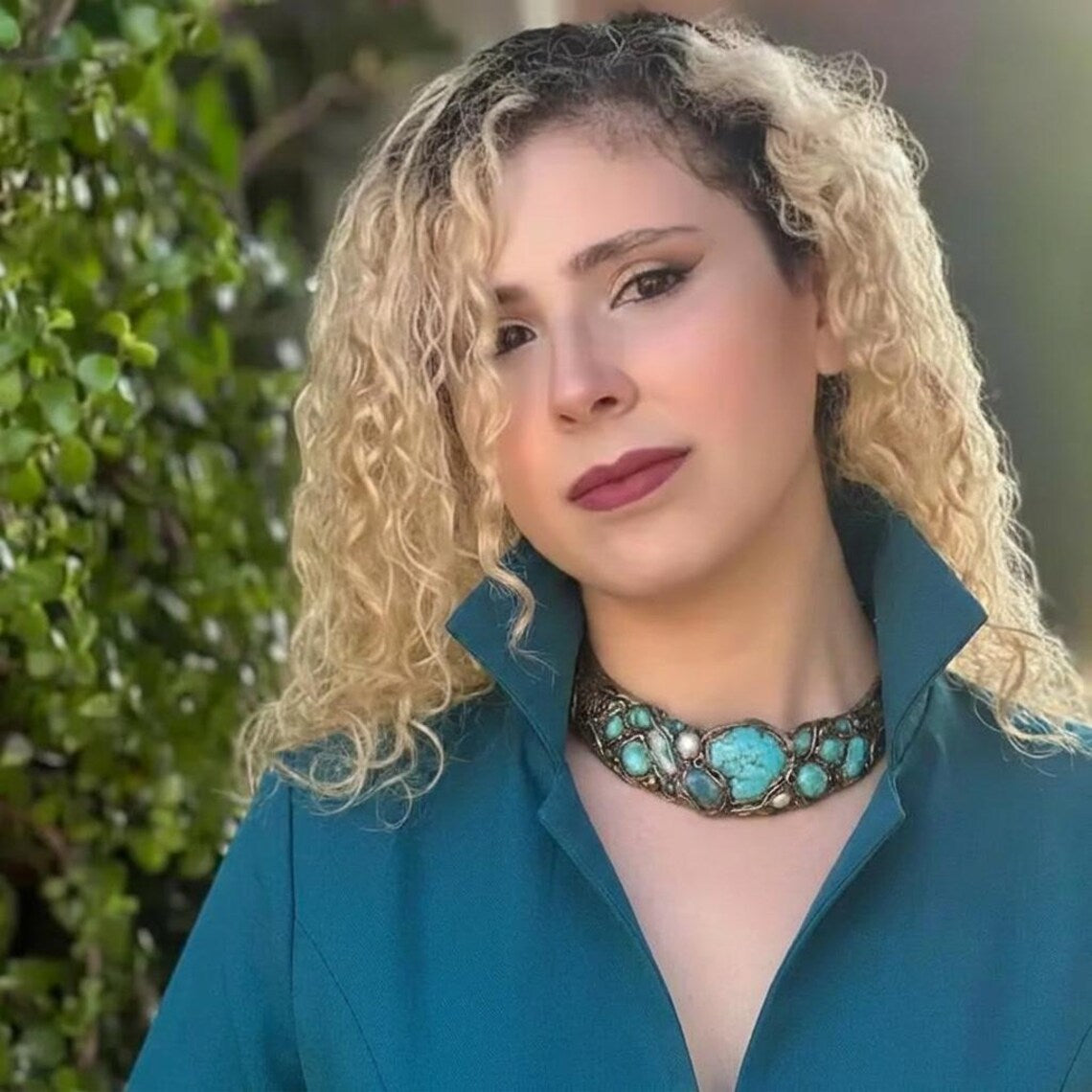 Turquoise Choker Collar Chunky Necklace