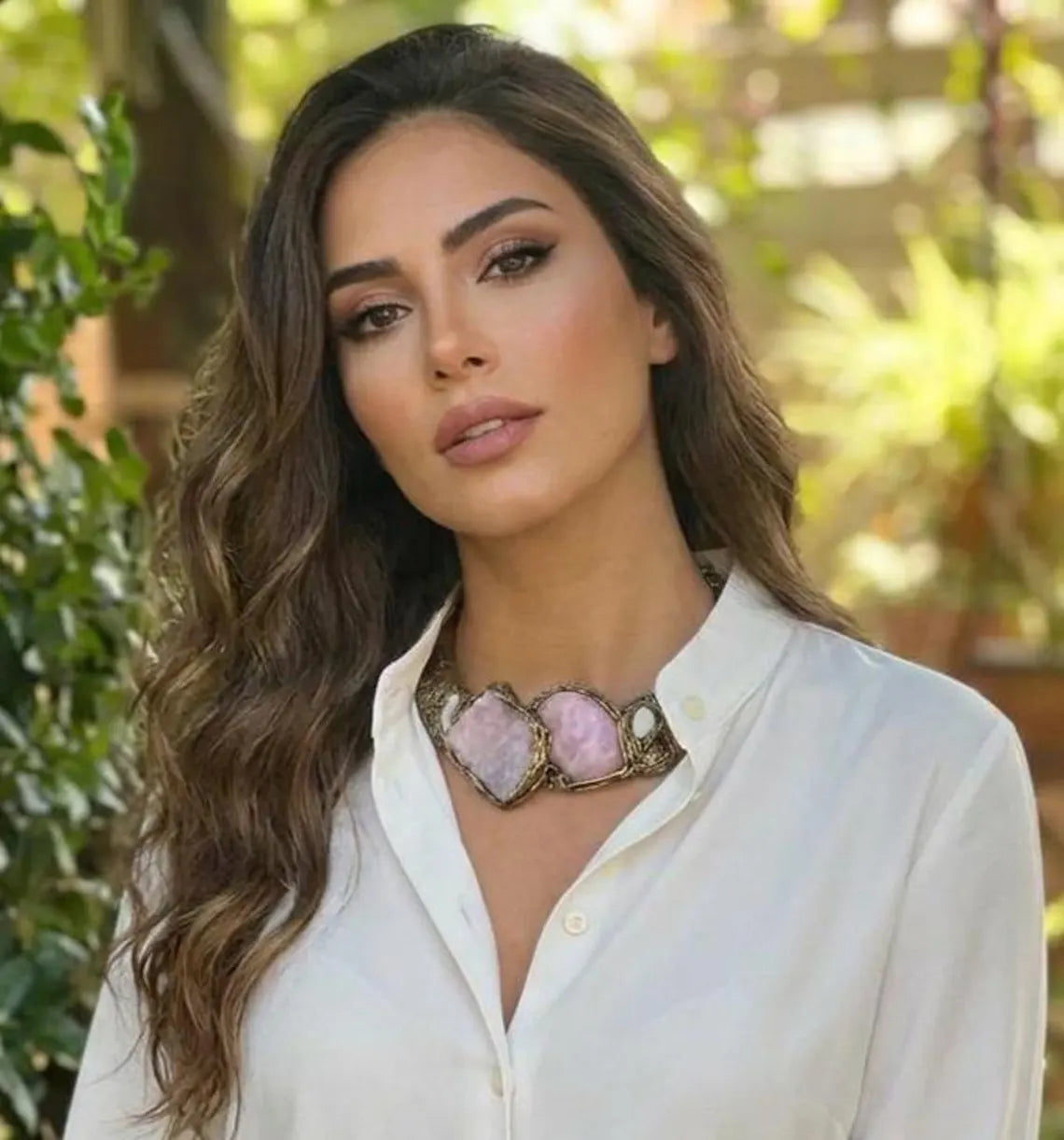 Rose Quartz Chunky Raw Crystal Choker Collar Necklace