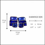Blue Lapis Lazuli and Sodalite Statement Clip On Earrings