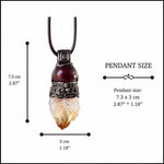 Natural Citrine & Carnelian Pendant Necklace – Large Raw Crystal Amulet.