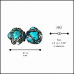 Turquoise & Amazonite Multi Stone Earrings - Blue Green Statement Stud Earrings