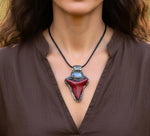 Pyrite Red Jasper Pendant Necklace - Natural Stone Talisman
