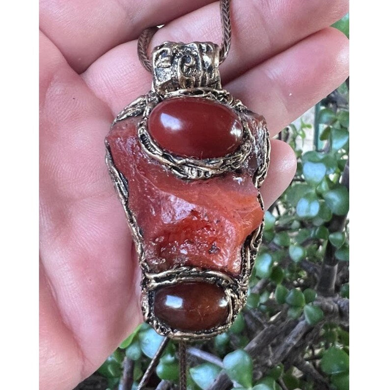 Carnelian Pendant - Crystal Amulet Necklace