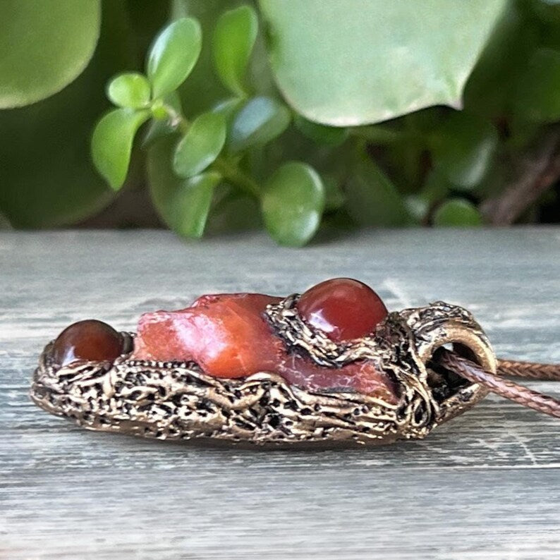Carnelian Pendant - Crystal Amulet Necklace