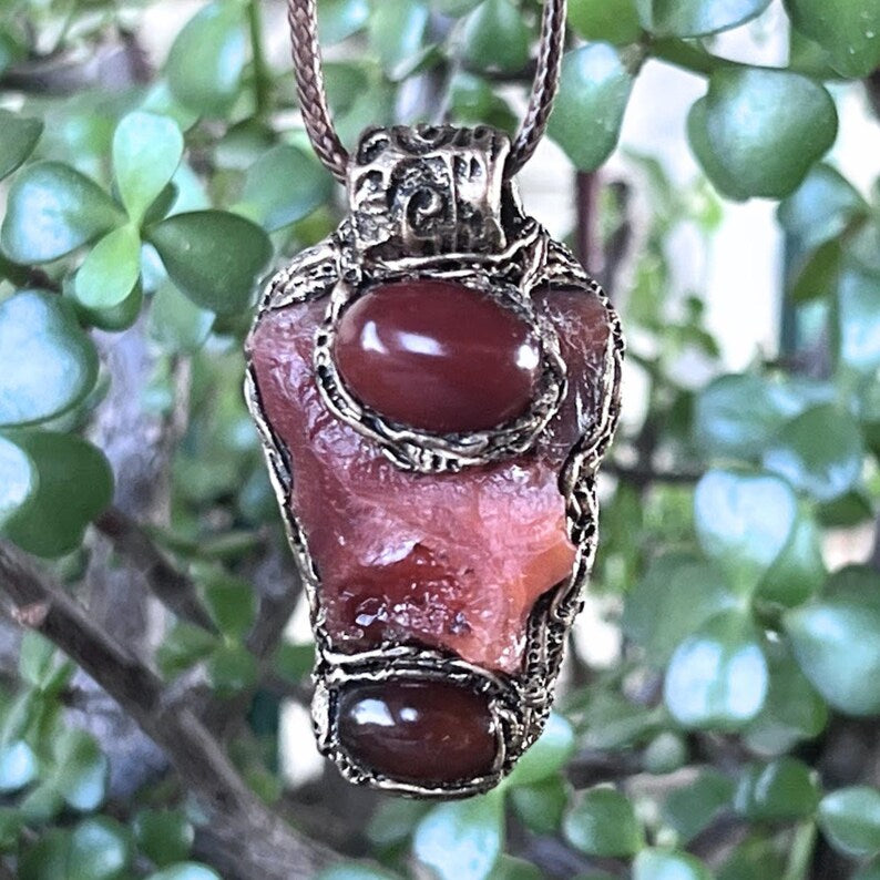 Carnelian Pendant - Crystal Amulet Necklace