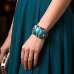 Turquoise bracelet, gemstone Boho cuff