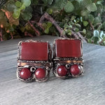 Carnelian Statement Modern Clip-On Earrings