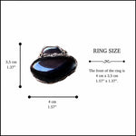 Chunky Black Obsidian and Hematite Ring - empath protection ring.