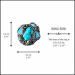 Chunky Turquoise Amazonite Ring: Raw Crystal Statement Cocktail Ring
