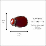 Chunky Carnelian Stone Ring - Bold Statement Cocktail Jewelry