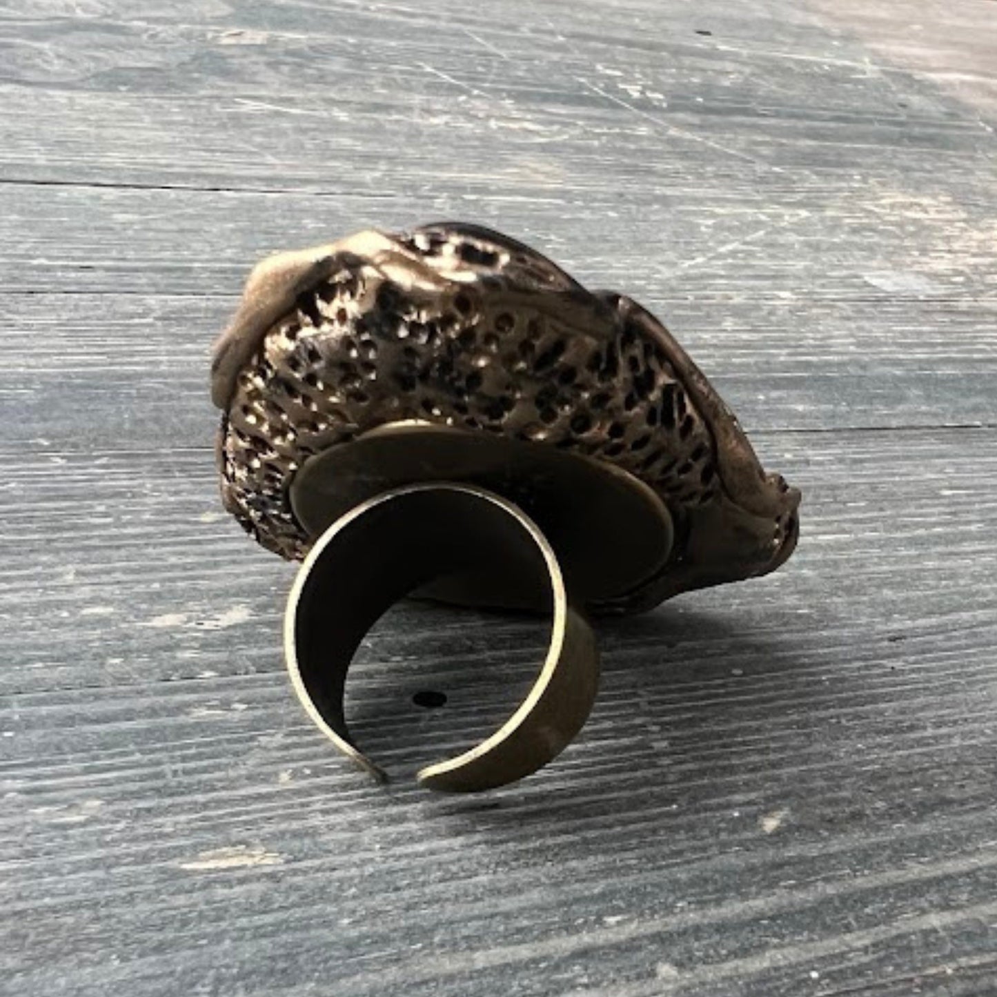 Chunky Druzy Onyx Ring -  Black Oversized Cocktail Statement Ring