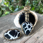 Obsidian and Septarian Empath Protection Amulet Necklace