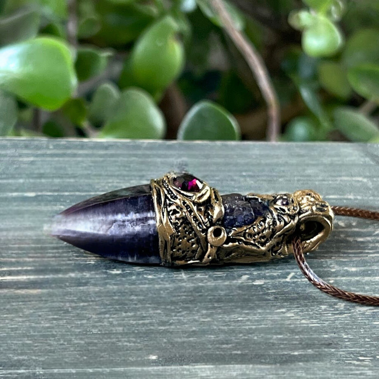 Tanzanite and Amethyst Pendant Necklace – Spiritual Healing Crystal Amulet