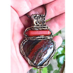 Red Jasper Jaspilite Pendant Necklace - Healing Crystal Amulet