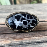 Septarian Statement Ring | Horizontal Large Stone Chunky Cocktail Jewelry