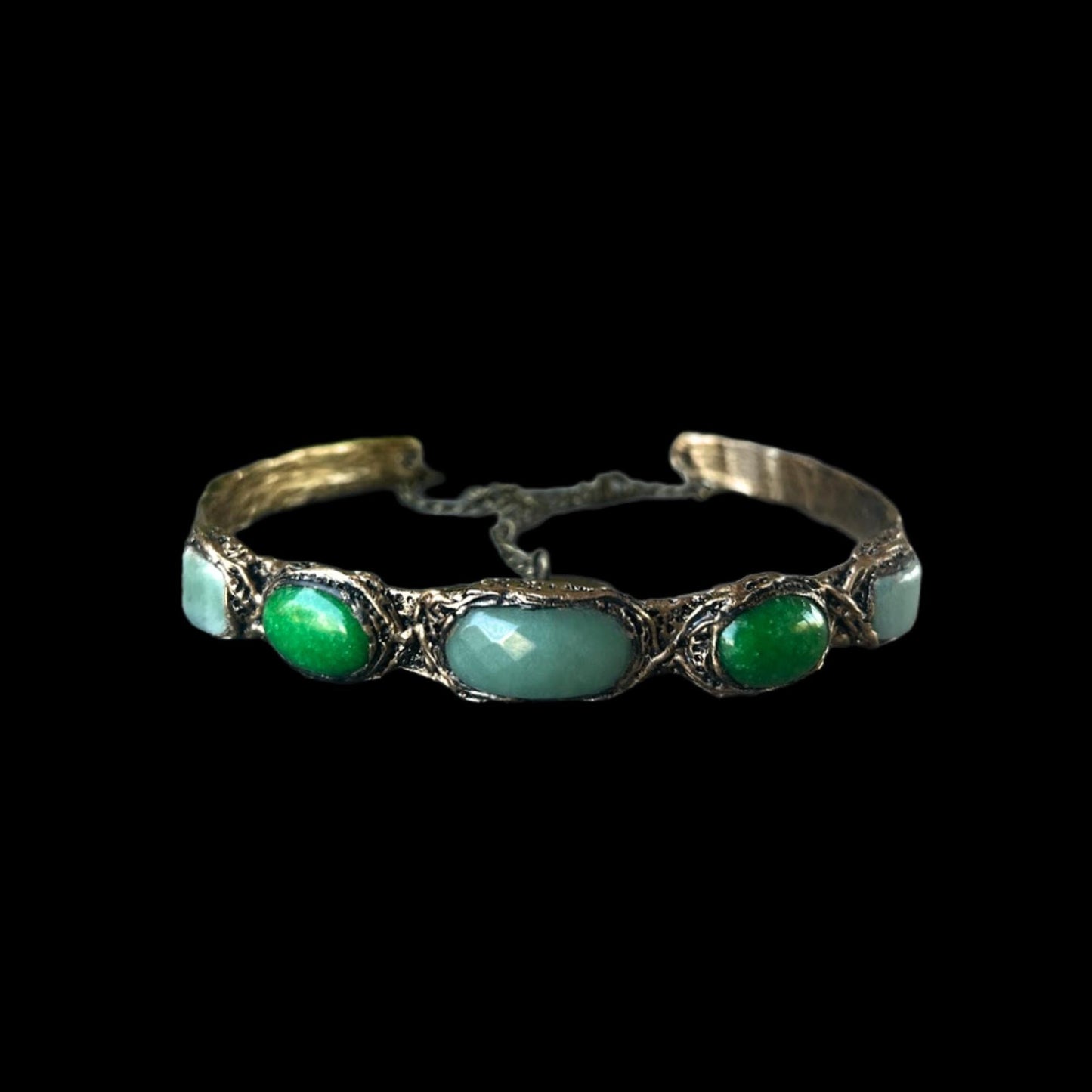 Jade and Aventurine Statement Choker - Green Stone Necklace