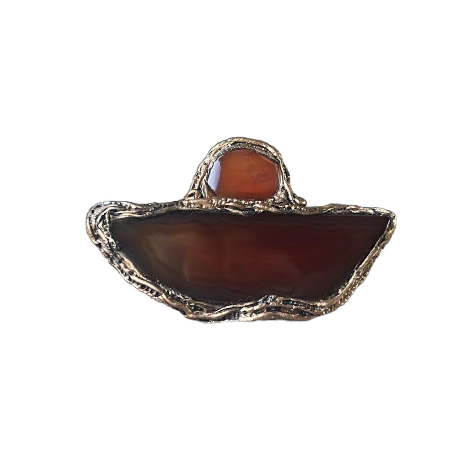Chunky Carnelian Statement Ring - Huge Gemstone Cocktail Jewelry
