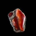 Red Carnelian Agate Chunky Ring -  Oversized Large Statement Cocktail Ring