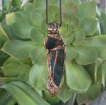 Tigers Eye and Citrine Pendant Necklace - Crystal Amulet