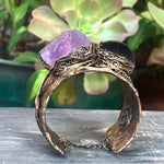 Amethyst Healing Crystal Cuff Bracelet Boho Purple Stone Bracelet