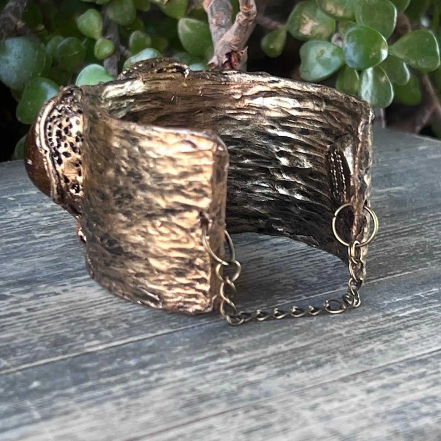 Citrine Crystal Wide Cuff Bracelet - Statement Chunky Gemstone Jewelry