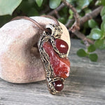 Namibian Carnelian Necklace Raw Crystal Vitality Amulet