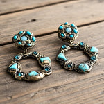 Statement Turquoise Earrings Hoop Dangle Stud Earrings