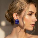 Lapis Lazuli and Sodalite Wide Choker -  Chunky Blue Stone Statement Necklace