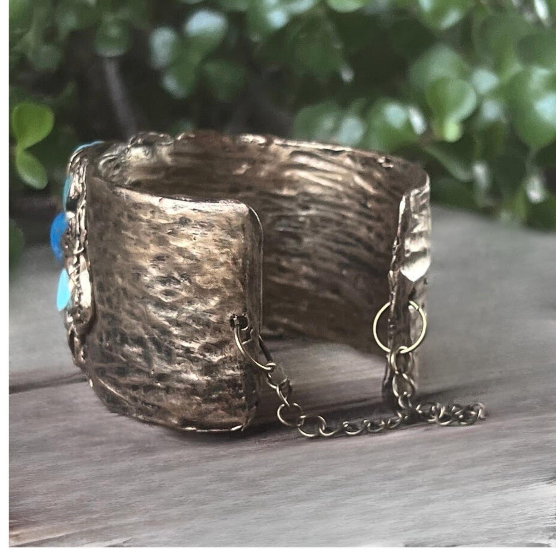 Turquoise bracelet gemstone Boho cuff