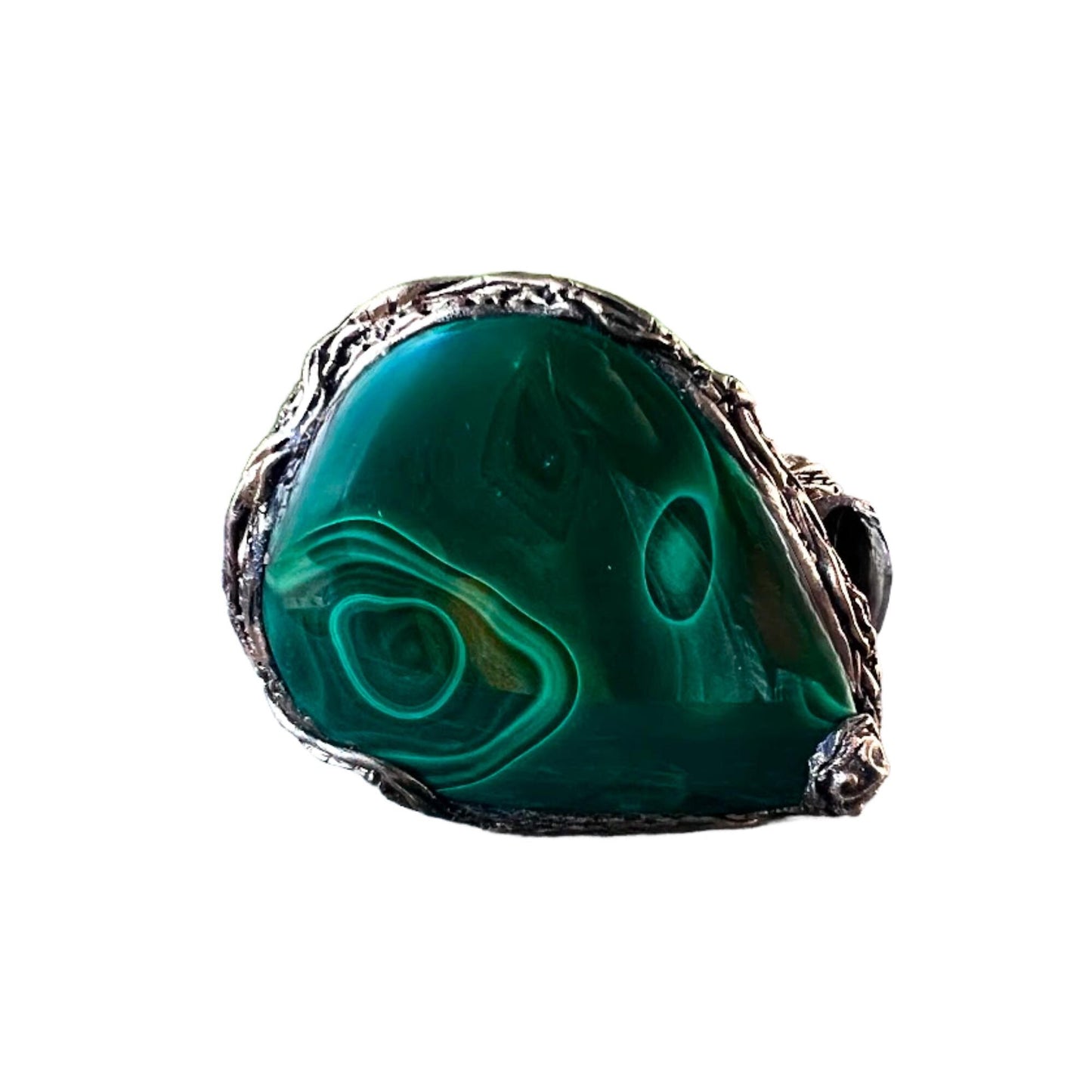 Malachite Large Cuff Bracelet Green Gemstone Chunky Jewelry
