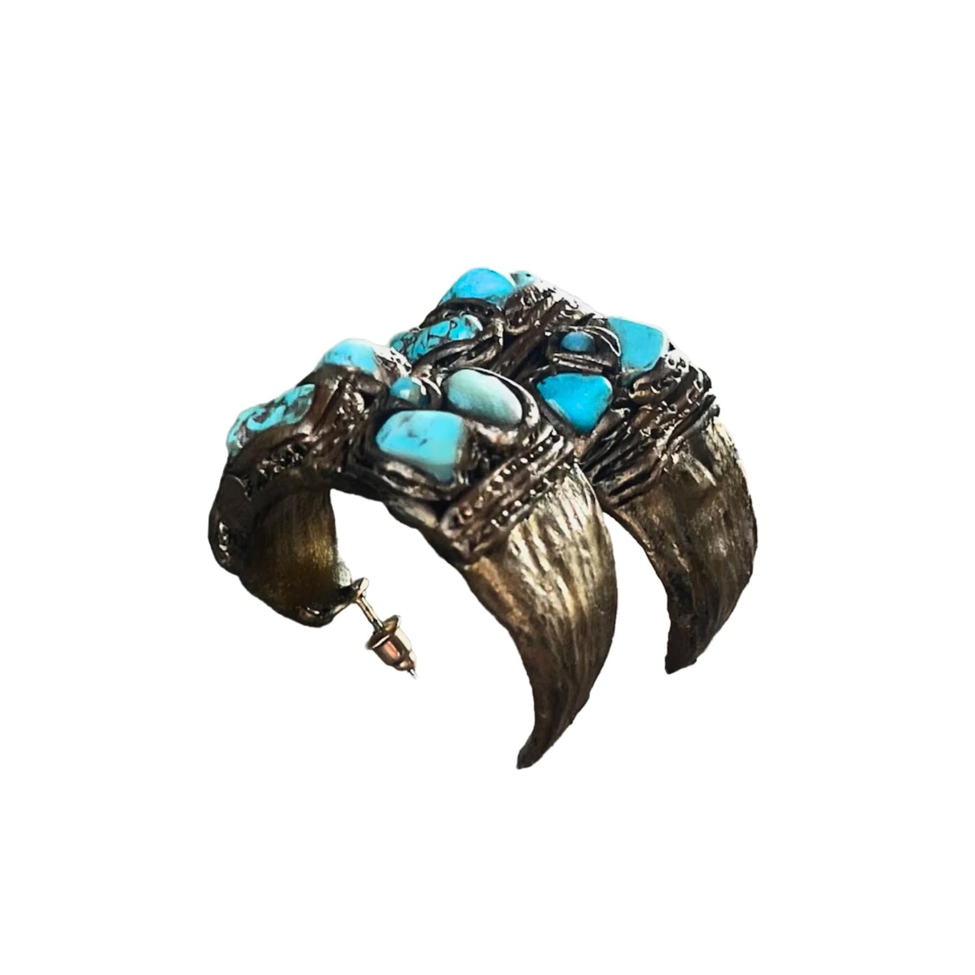 Bold Turquoise Chunky Hoop Earrings
