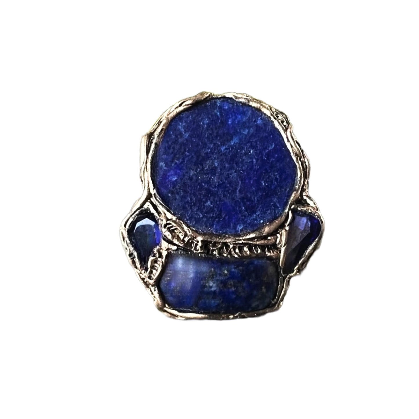 Chunky Lapis Lazuli Ring – Oversized Blue Stone Cocktail Statement Jewelry
