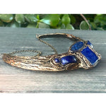 Lapis Lazuli and Sodalite Wide Choker -  Chunky Blue Stone Statement Necklace