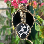 Obsidian and Septarian Empath Protection Amulet Necklace