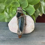 Tigers Eye and Citrine Pendant Necklace - Crystal Amulet