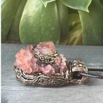 Sunstone and Aragonite Raw Crystal Necklace - Unique Gemstone Pendant