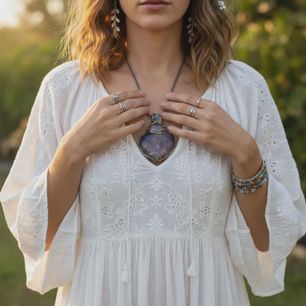Golden Healer Quartz and Sunstone Large Crystal Heart Pendant -  Healing Crystal Amulet Necklace