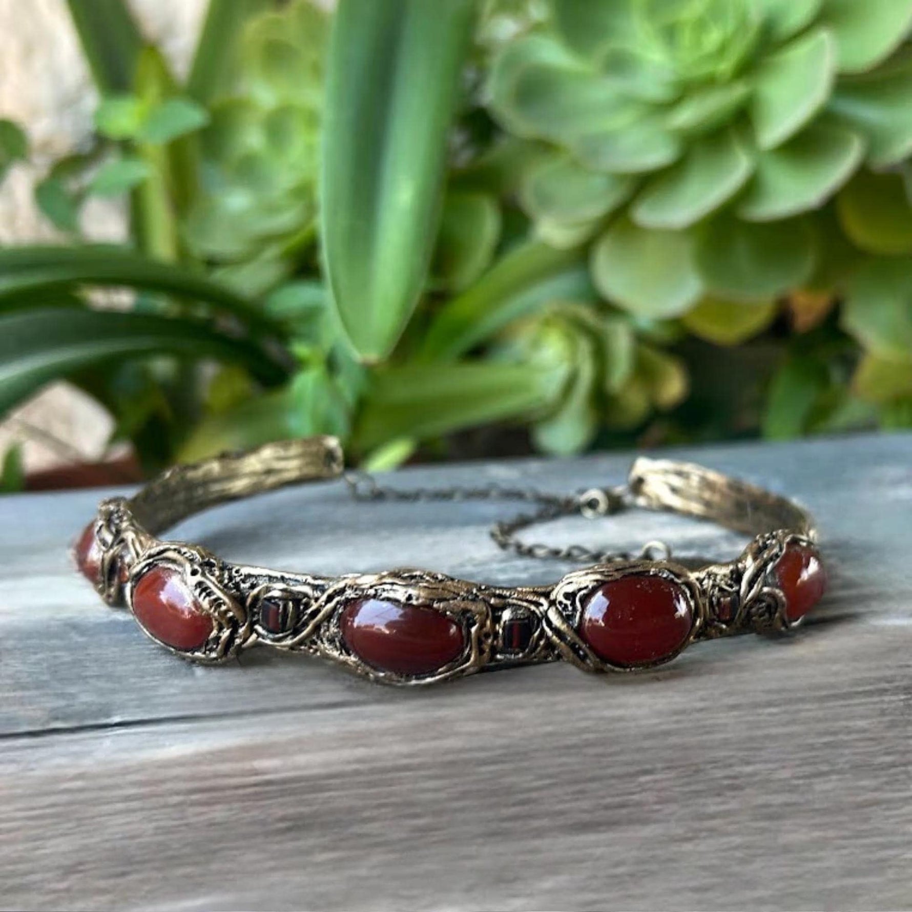 Carnelian Choker Necklace, Statement Crystal Jewelry