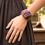 Carnelian Gemstone Raw Crystal Bracelet, Chunky Boho Cuff Bracelet