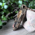Ammonite Fossil, Carnelian & Sunstone Crystal Pendant - Vitality Talisman