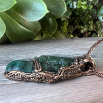 Green Aventurine and Buddstone Raw Stone Necklace