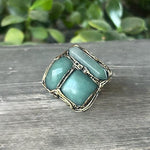 Green Aventurine Statement Ring -  Oversized Chunky Stone Cocktail Ring