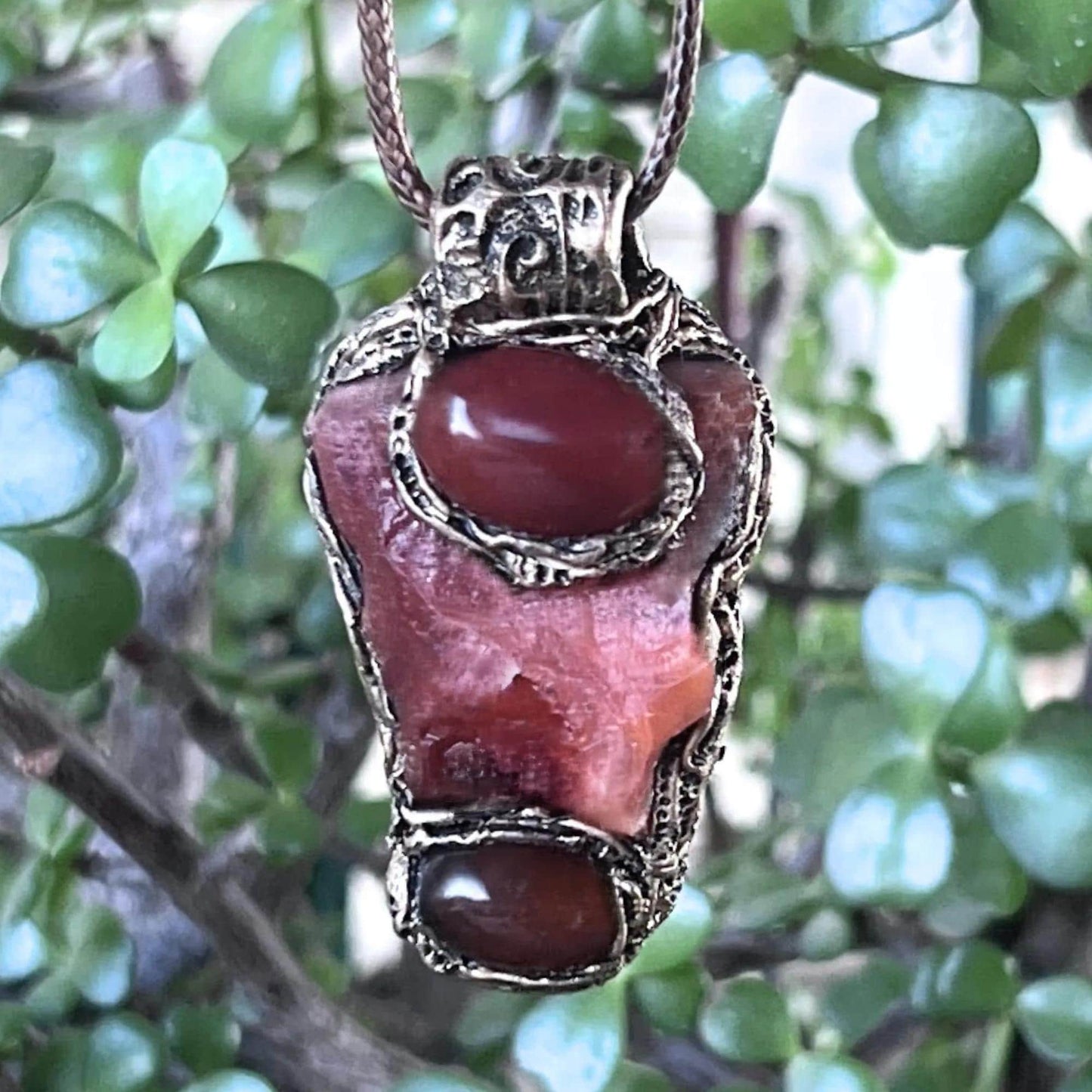 Namibian Carnelian Necklace Raw Crystal Vitality Amulet