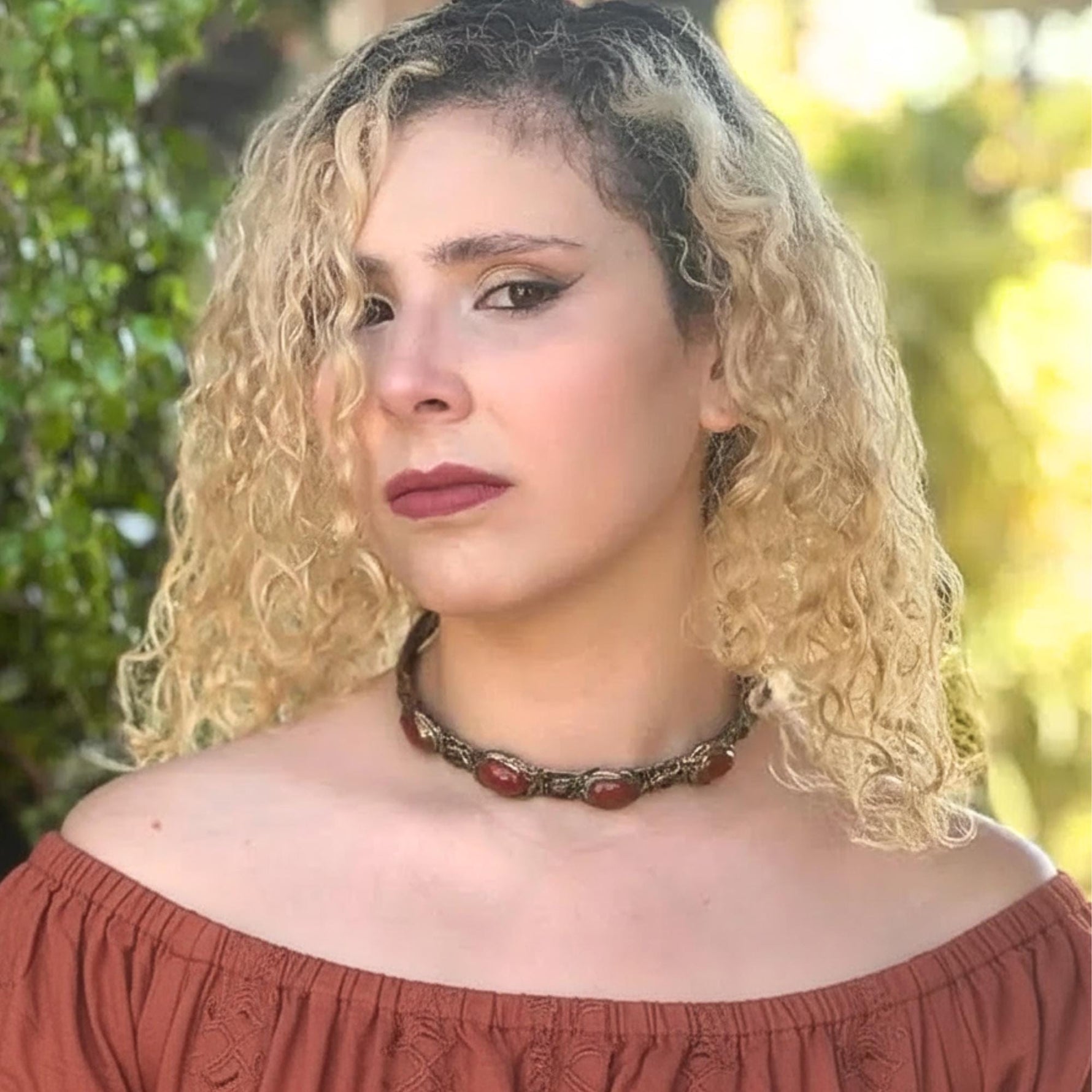 Carnelian Choker Necklace, Statement Crystal Jewelry