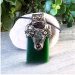 Green Jade Apatite Carnelian Pendant Necklace – Healing Crystal Amulet for Luck, Business & Vitality