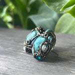 Turquoise & Amazonite Multi Stone Earrings – Blue Green Statement Stud Earrings