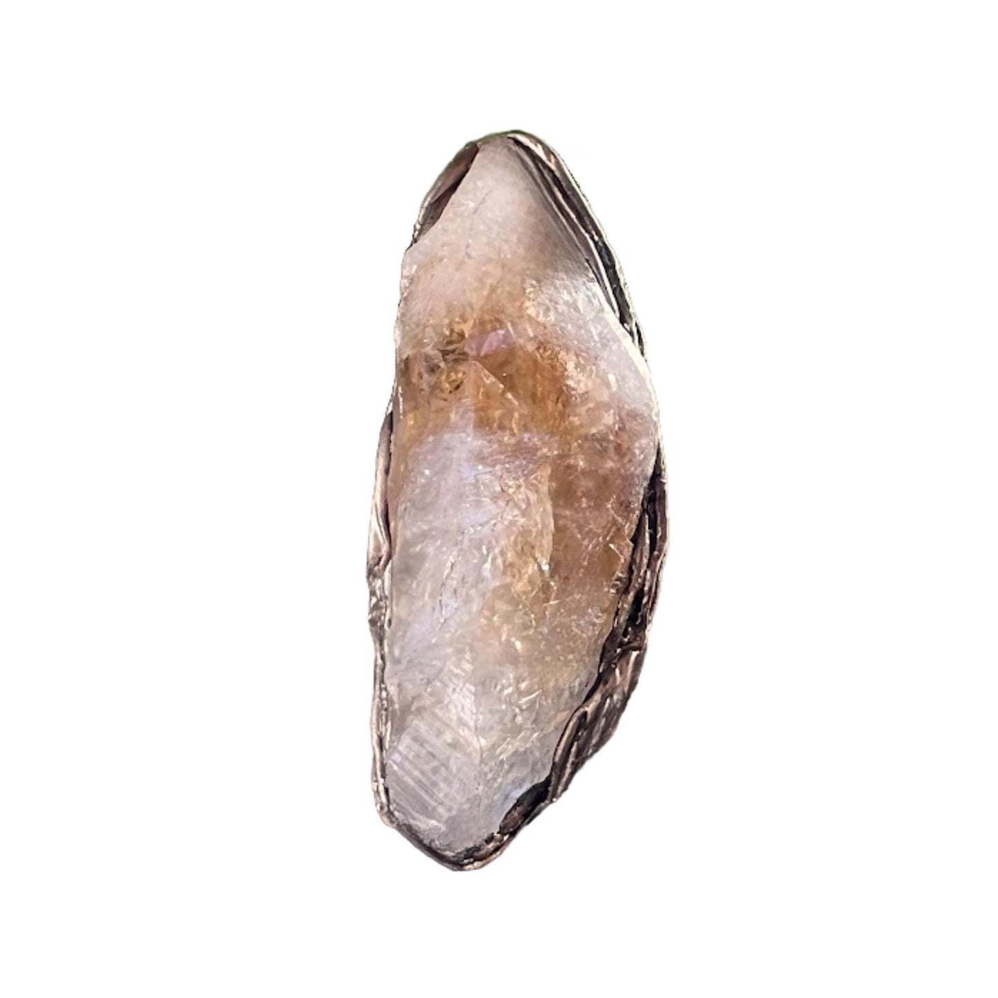 Chunky Citrine Raw Crystal Ring Statement Oversized Wealth Ring