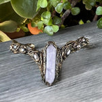 Rose Quartz and Pearls Cuff Bracelet - Healing Crystal Cuff
